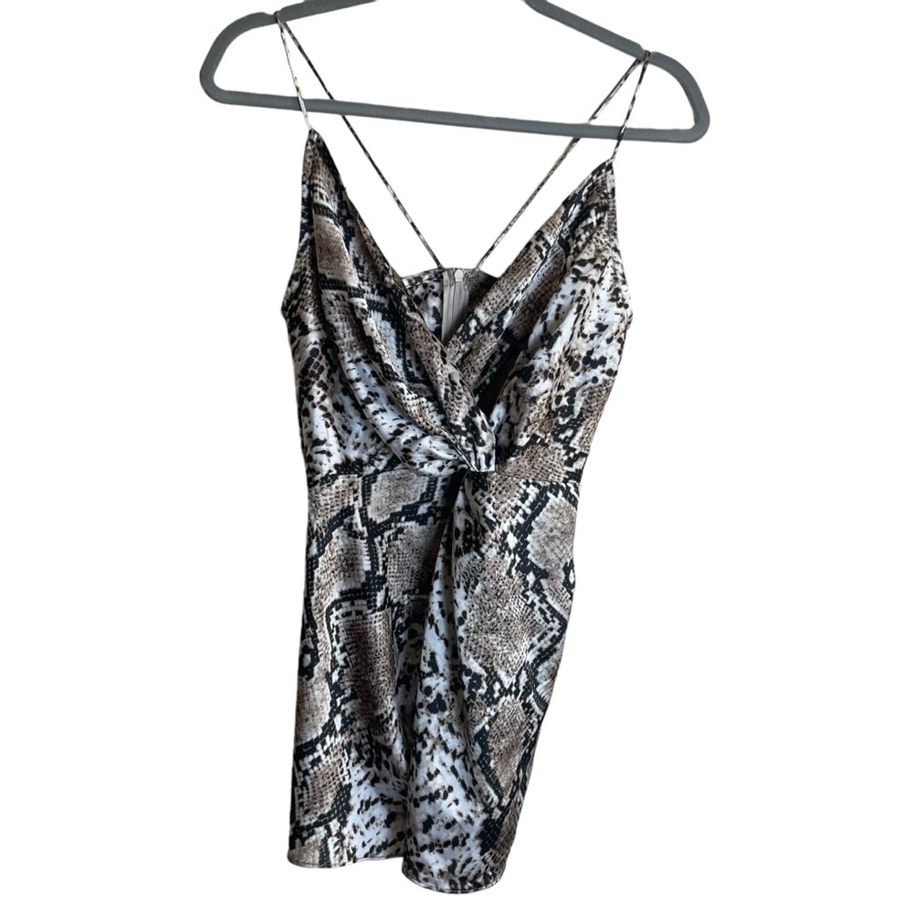 Pink Lily Low Cut Faux Wrap Snakeskin Print Tank Top Women’s Small